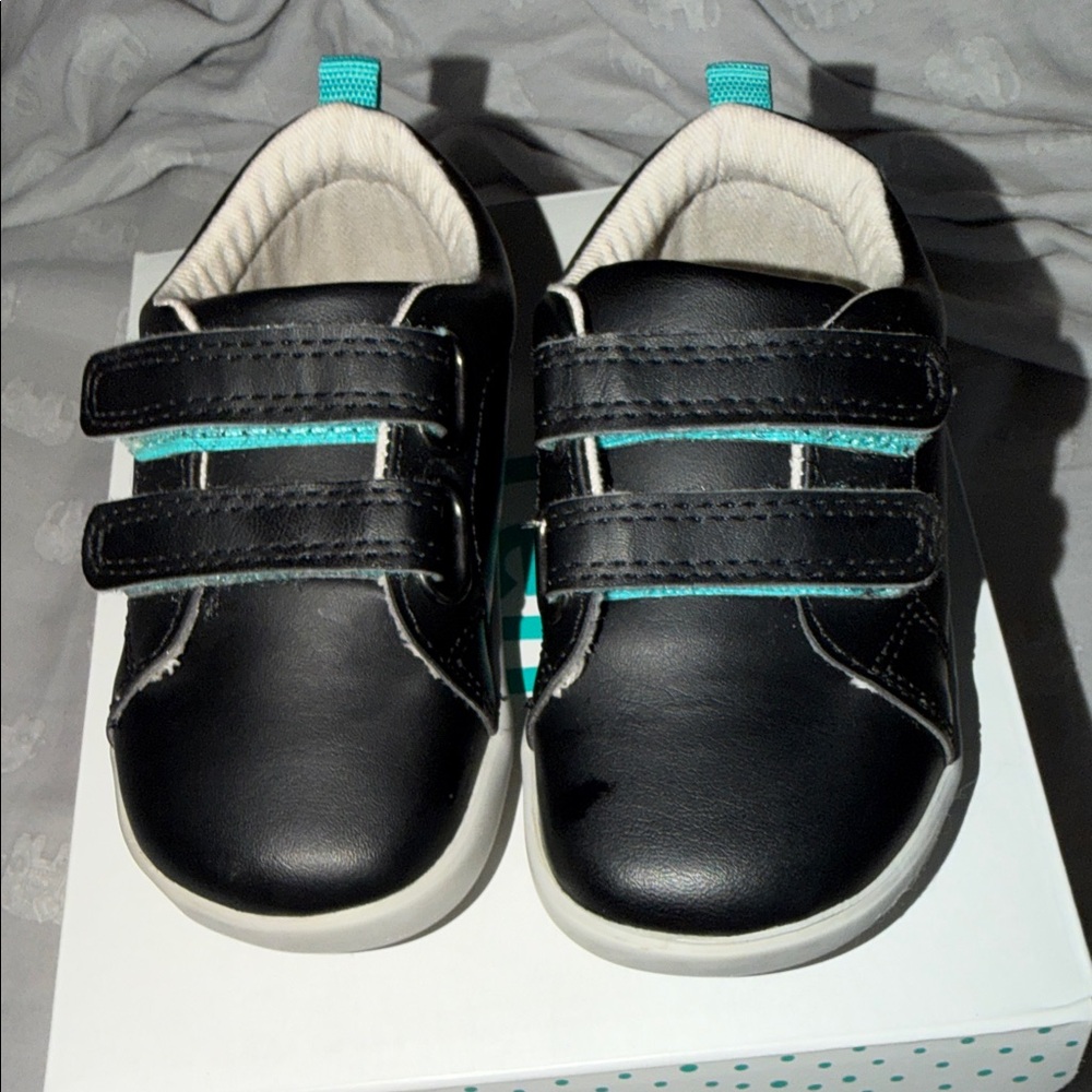 Kids Black and Teal Sneakers